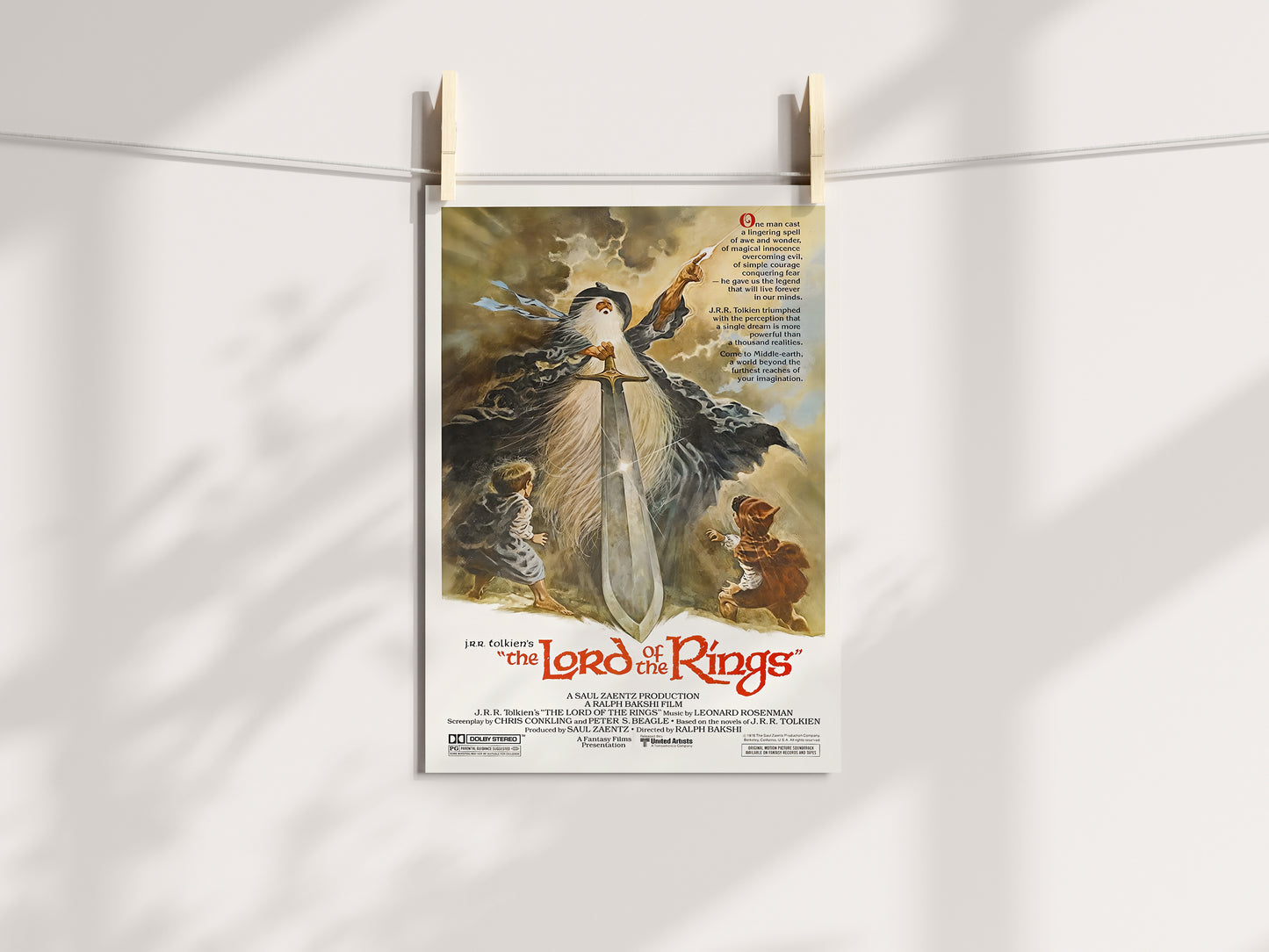 Klassik Sagan om Ringen 1978 Retro Film Affisch.