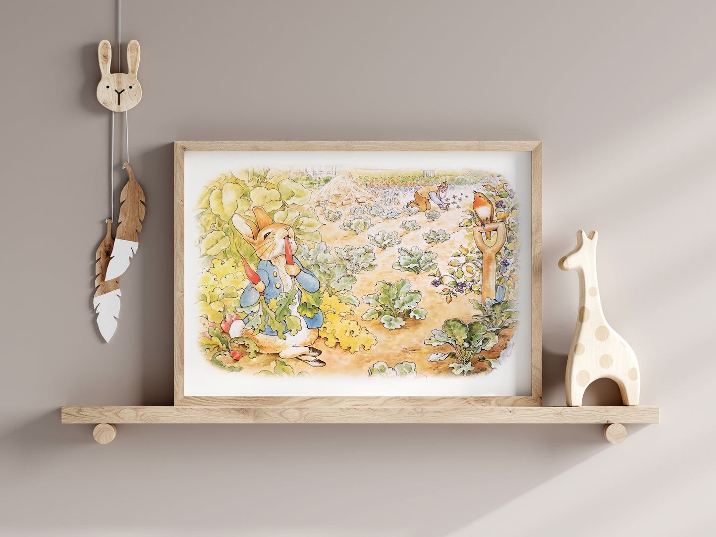 Peter Rabbit illustration för barnrummet.
