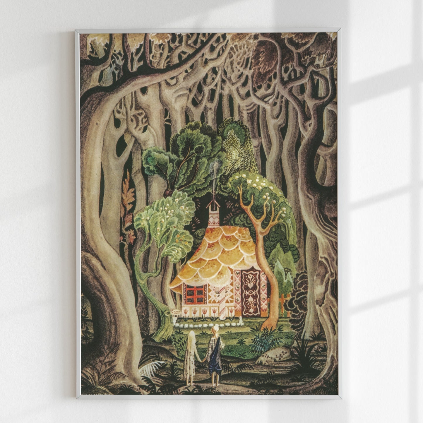 Vintage poster för barnrummet, Hans och Greta av Kay Nielsen.
