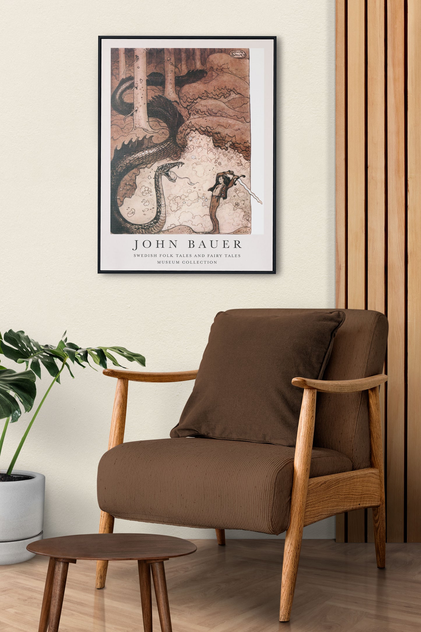 John Bauer, utställningsposter, pojke och orm.