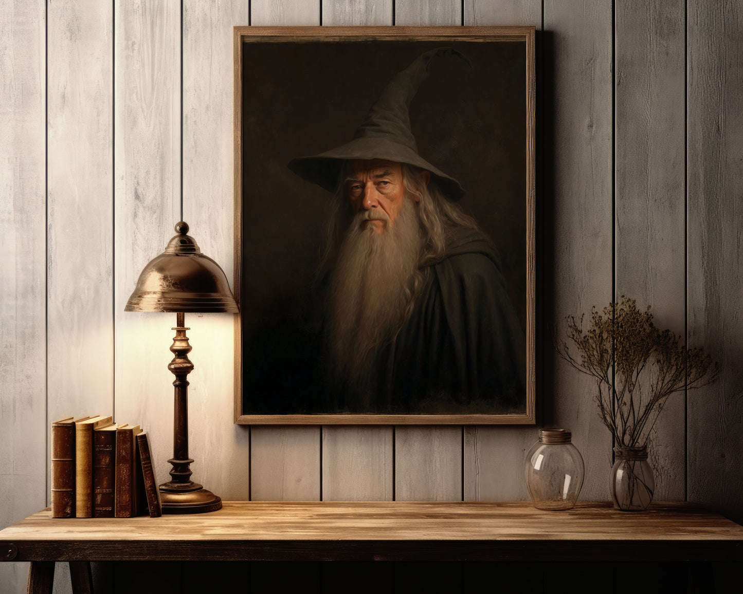 Sagan om Ringen inspirerad konst. Wizard porträtt.