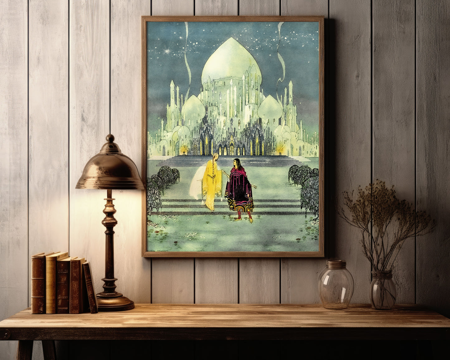 Magisk vintage poster för barnrummet, Taj Mahal.