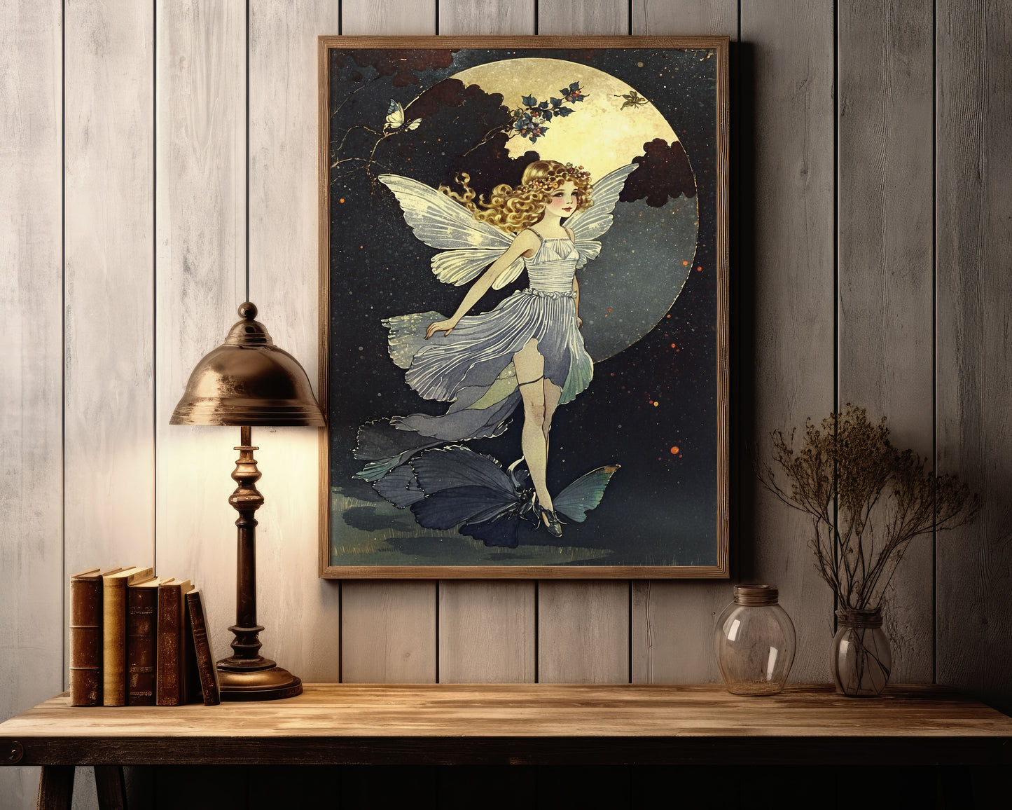 Poster, 1920s älva under fullmåne.