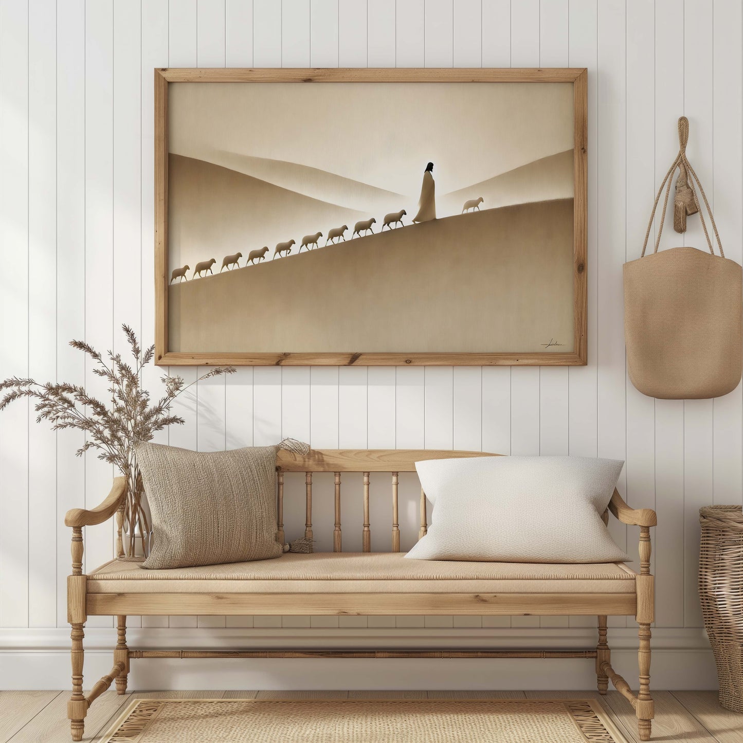 Herren är min herde, minimalistisk kristen poster.