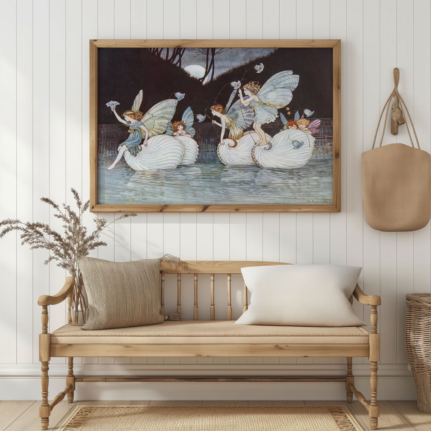 Vintage poster, illustration av älvor.
