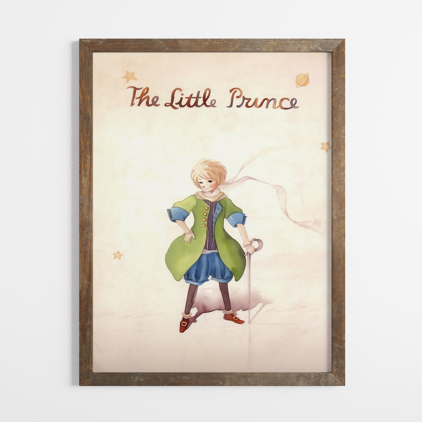 Den Lille Prinsen, retro illustration för barnrummet.