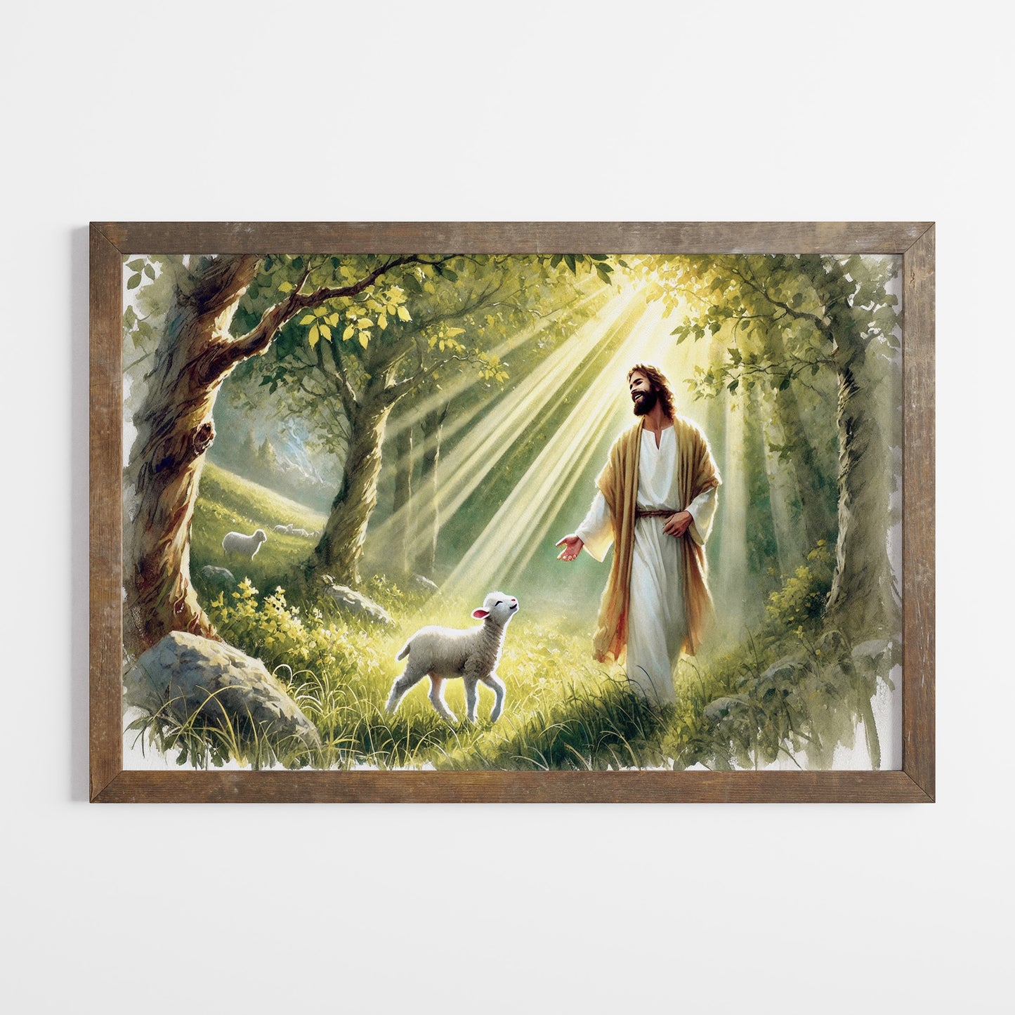 Jesus hittar det bortsprungna lammet poster.
