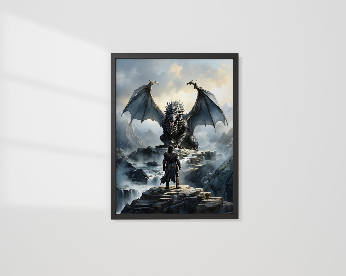 Unik GOT Fantasy Poster, John Snow och drake.
