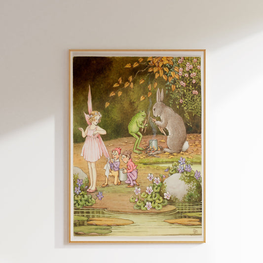 Poster, vintage illustration av älva och andra magiska varelser.