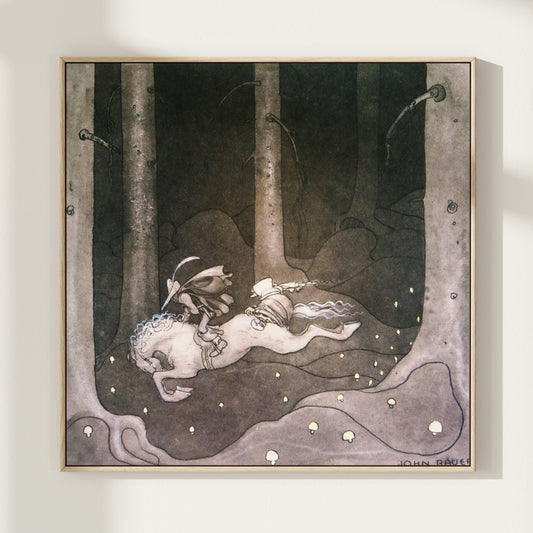 John Bauer poster, riddare i skogen.
