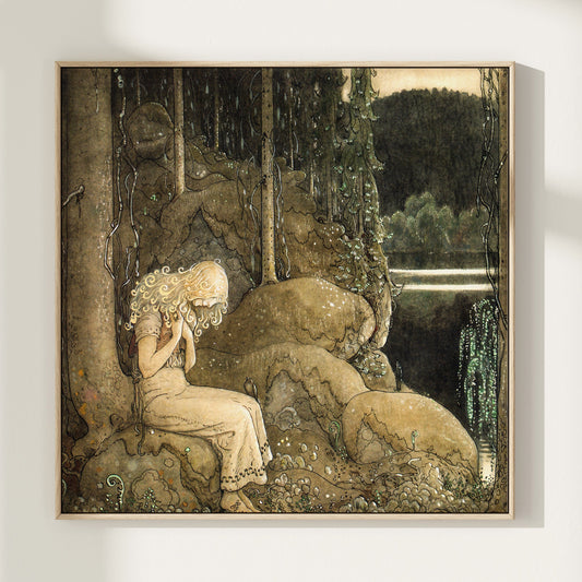 John Bauer poster, prinsessa i skogen.