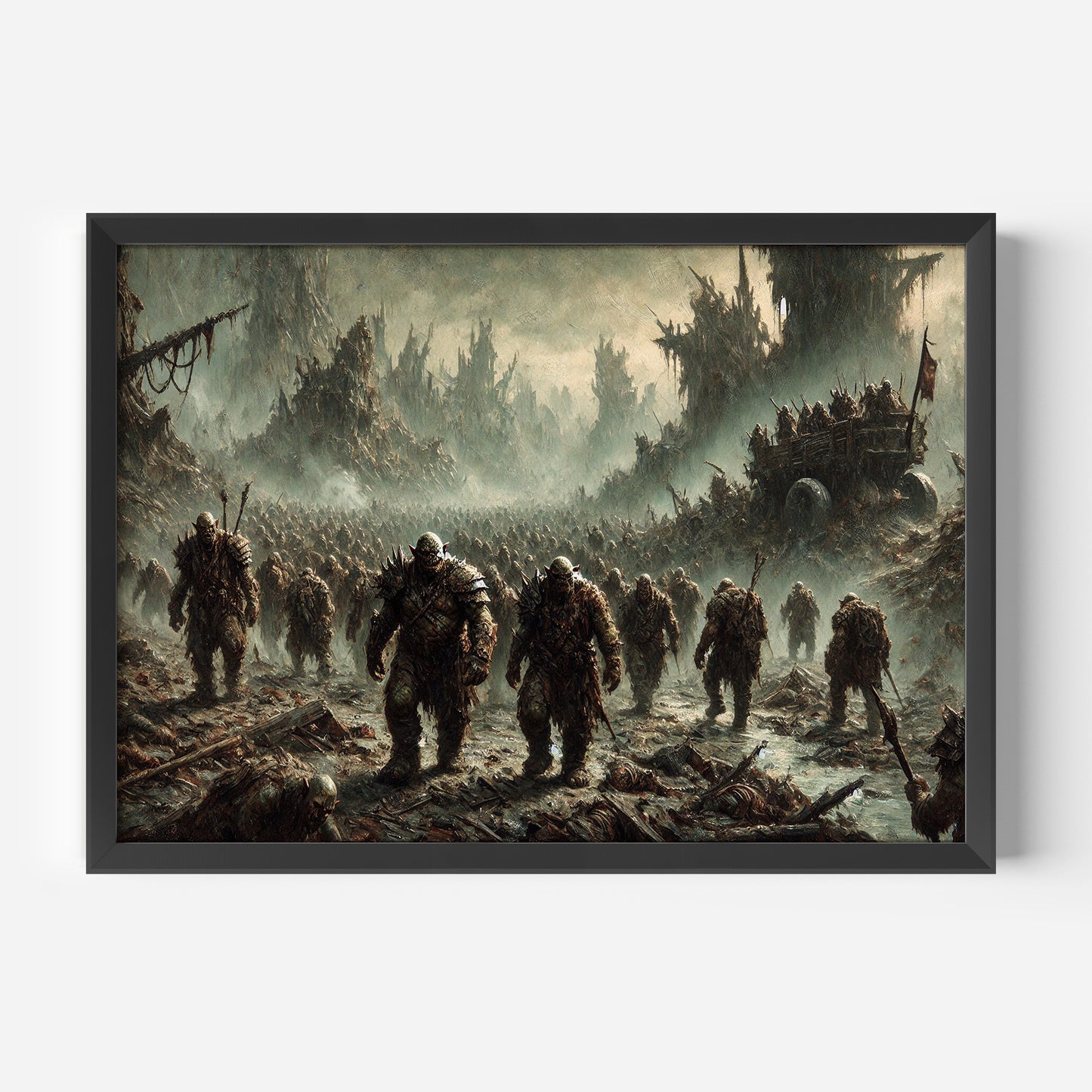 Unik Sagan om Ringen inspirerad Poster. Orcher i Mordor.