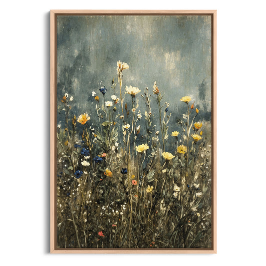 Exklusiv inramad canvastavla tavla i stort format. Vildblommor.