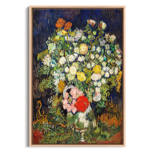 Exklusiv inramad canvastavla i stort format. Blommor i vas av Vincent van Gogh.