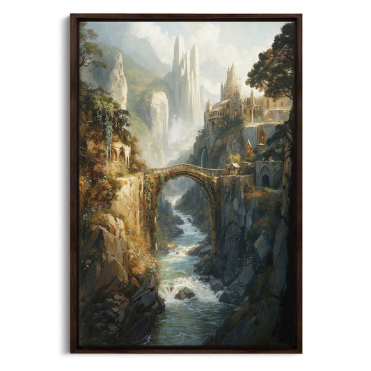 Exklusiv inramad canvastavla i stort format. Sagan om Ringen inspirerat fantasymotiv.