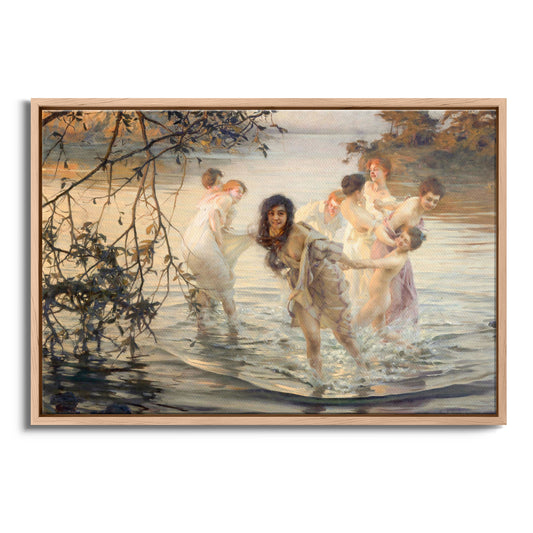 Exklusiv inramad canvastavla i stort format. Bathing Nymphs by Paul Emilé Chabas.