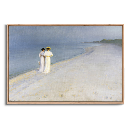 Exklusiv inramad canvastavla i stort format. Sommarafton på Skagen av Peder Severin Kröyer.