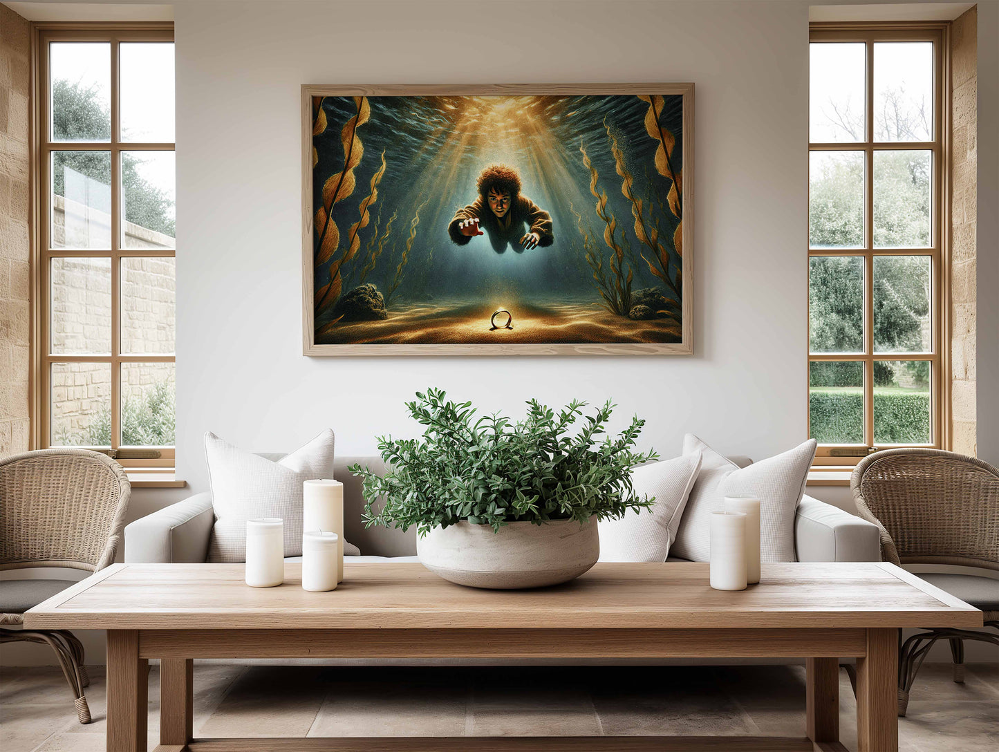 Unik Sagan om Ringen inspirerad Poster, dyker efter ringen.