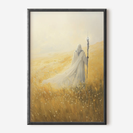 Sagan om ringen inspirerad poster, white wizard.