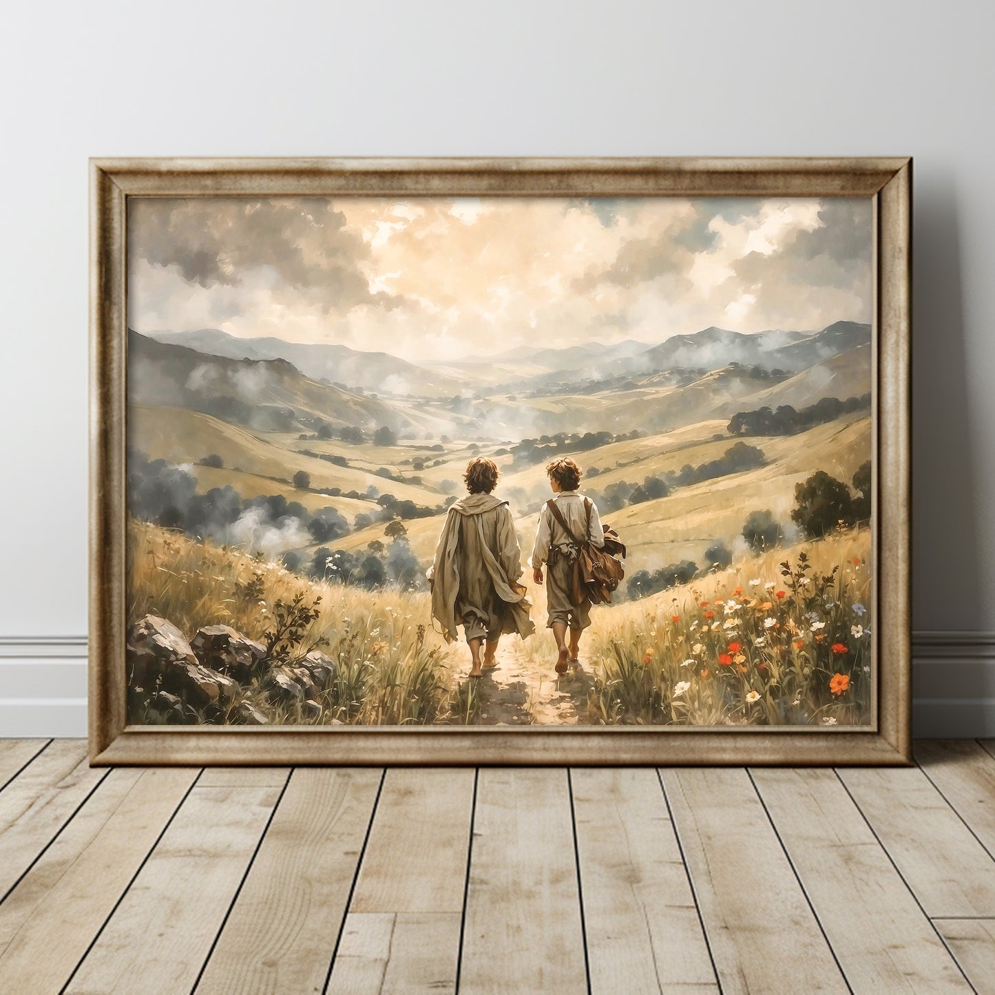 Unik Sagan om Ringen inspirerad Poster. Frodo och Sam lämnar Fylke.