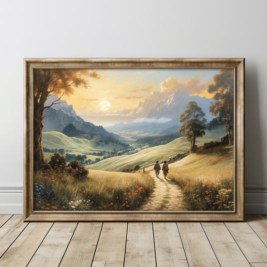 Unik Sagan om Ringen inspirerad Poster. Frodo och Sam lämnar Fylke.