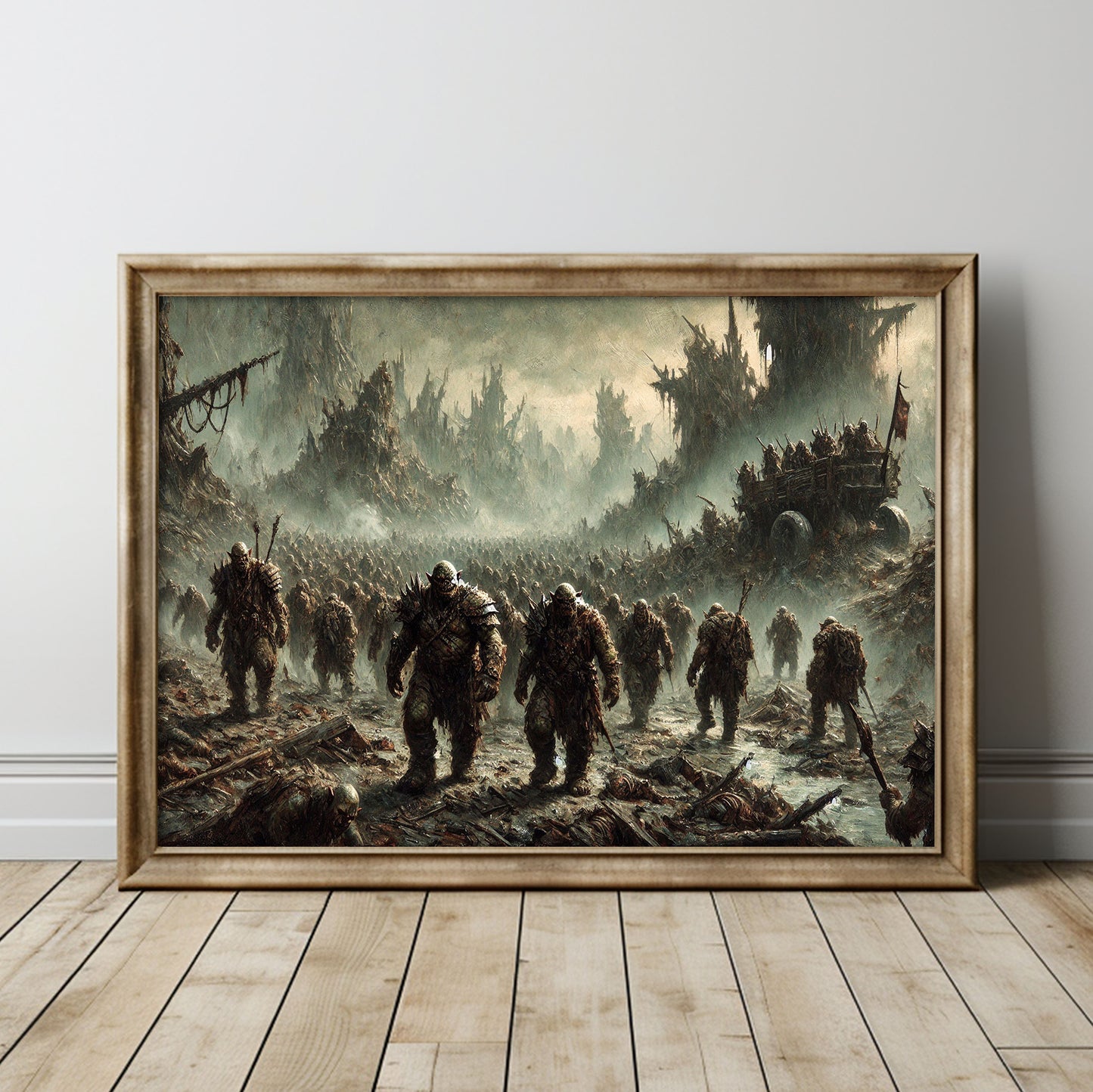 Unik Sagan om Ringen inspirerad Poster. Orcher i Mordor.