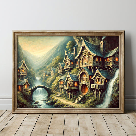 Sagan om Ringen inspirerad poster, Rivendell.