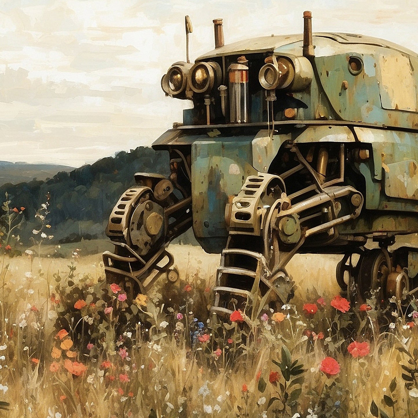 Futuristisk "clunky robot" poster.