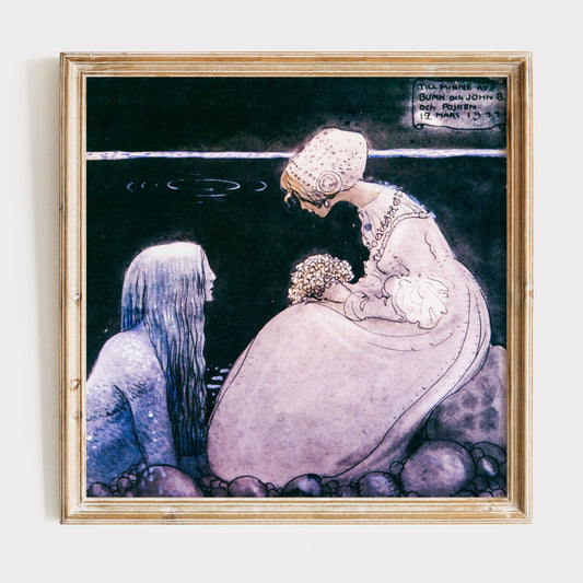 John Bauer poster, näcken och flicka.