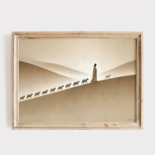 Herren är min herde, minimalistisk kristen poster.