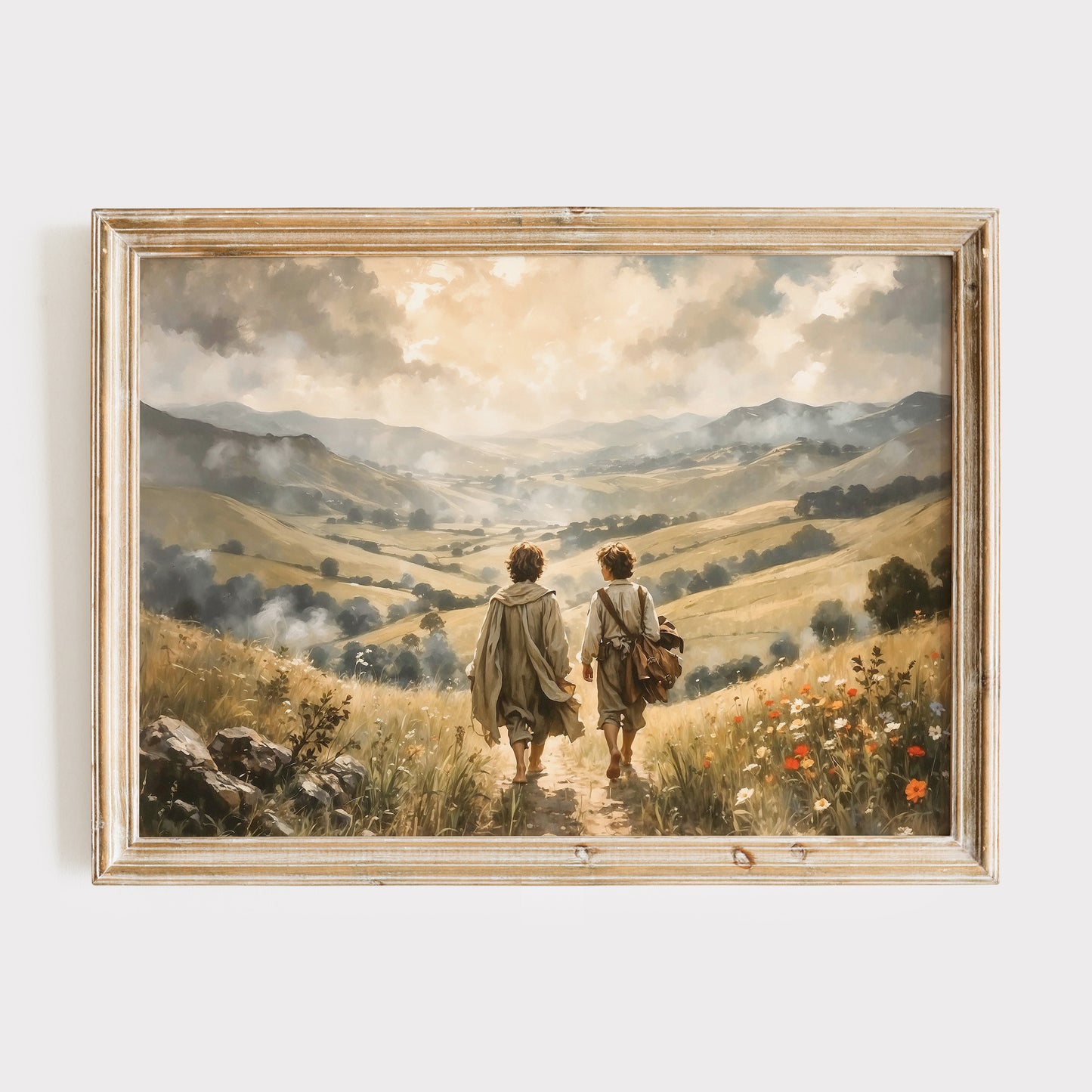 Unik Sagan om Ringen inspirerad Poster. Frodo och Sam lämnar Fylke.