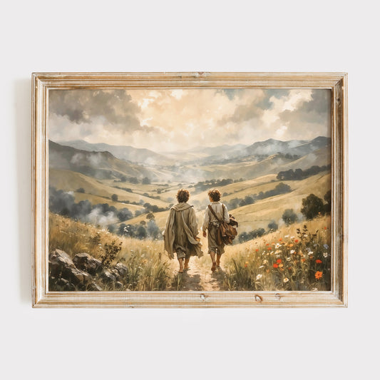 Unik Sagan om Ringen inspirerad Poster. Frodo och Sam lämnar Fylke.