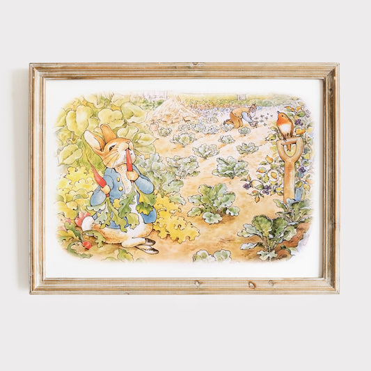 Peter Rabbit illustration för barnrummet.