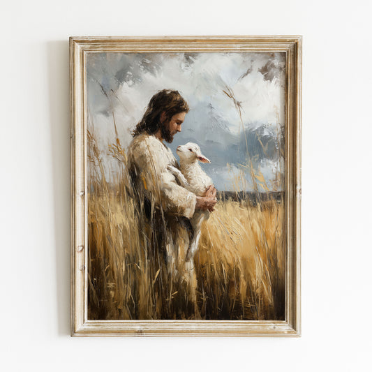 Jesus hittar det bortsprungna lammet Poster. Herren är min herde.