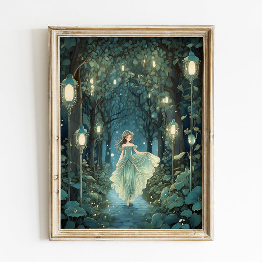 Poster, prinsessa i magsik spirituell skog.