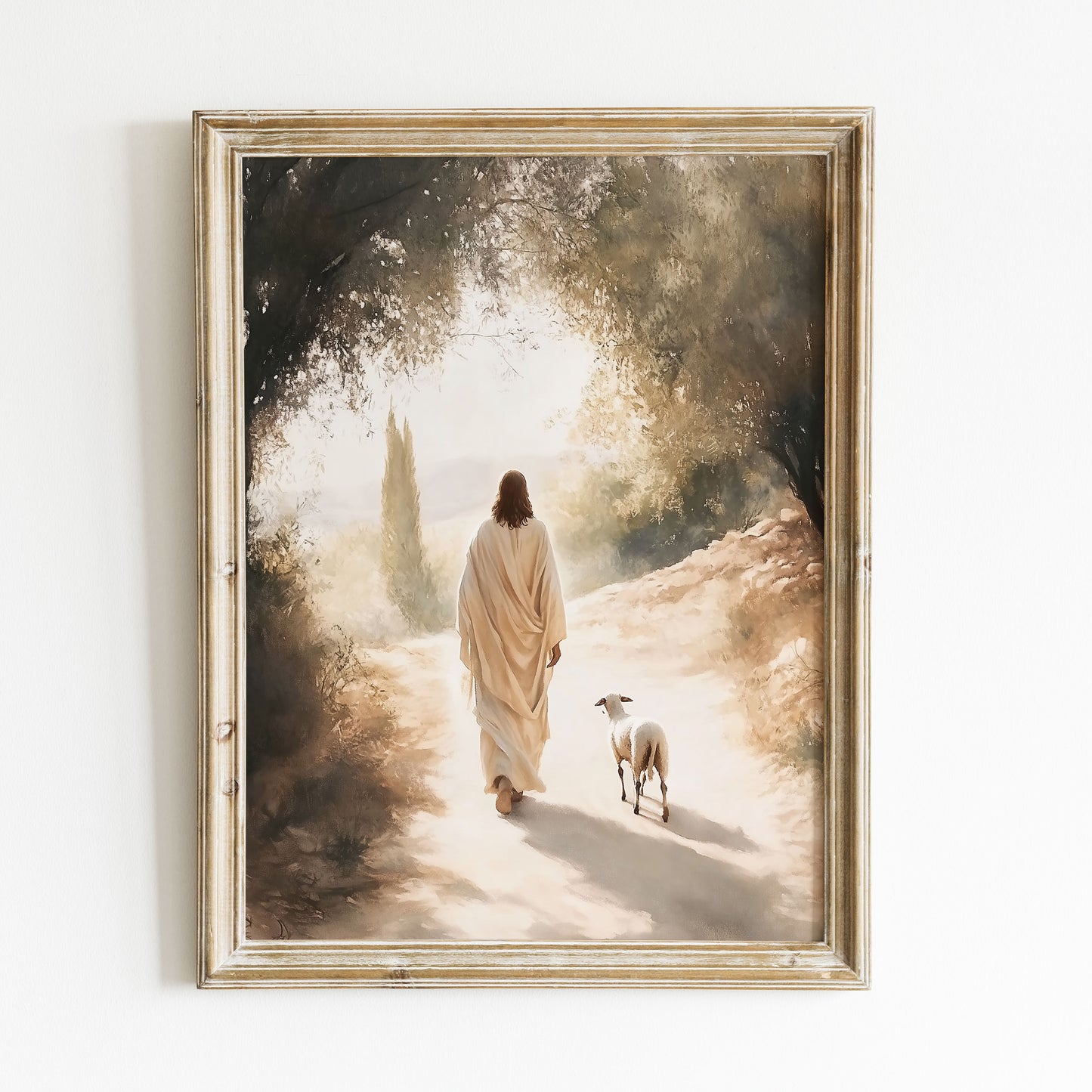 Herren är min herde, Jesus poster i vattenfärger.