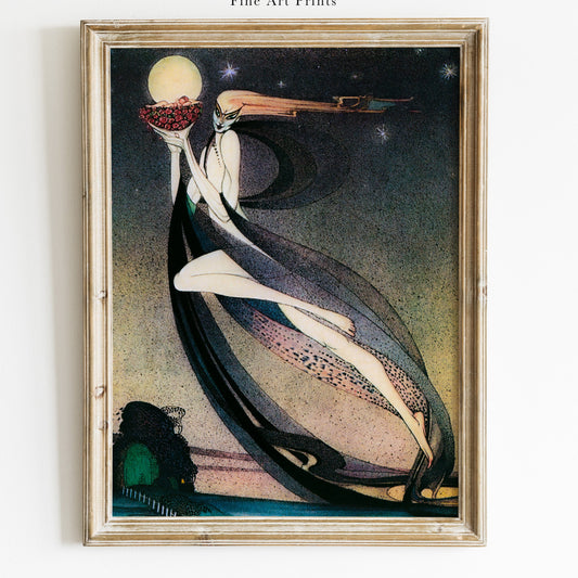 Vintage häxa illustration av Kay Nielsen.