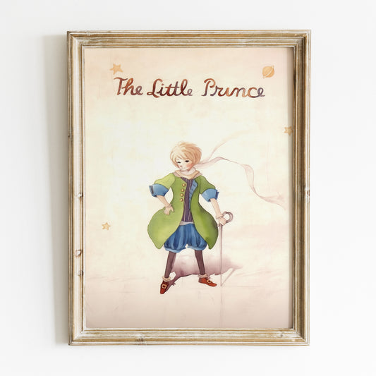 Den Lille Prinsen, retro illustration för barnrummet.