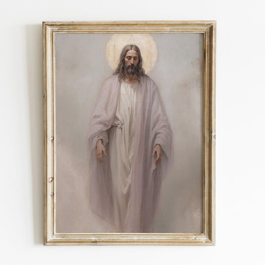 Poster, Jesus med gloria, oljemålning.