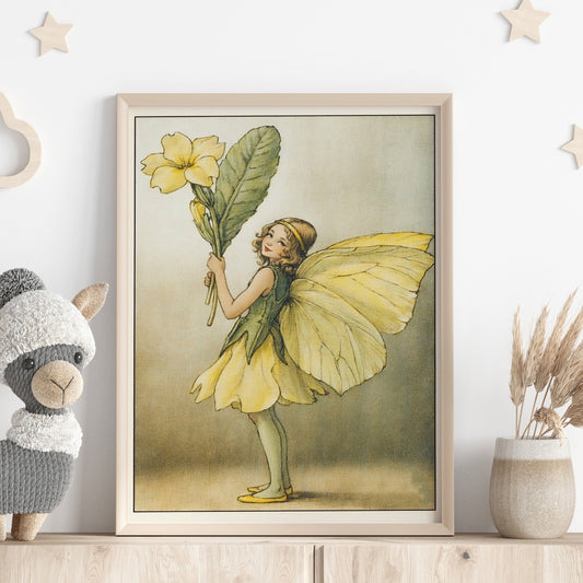 Poster, vintage flower fairy illustration.