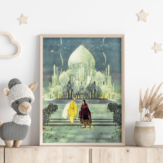 Magisk vintage poster för barnrummet, Taj Mahal.