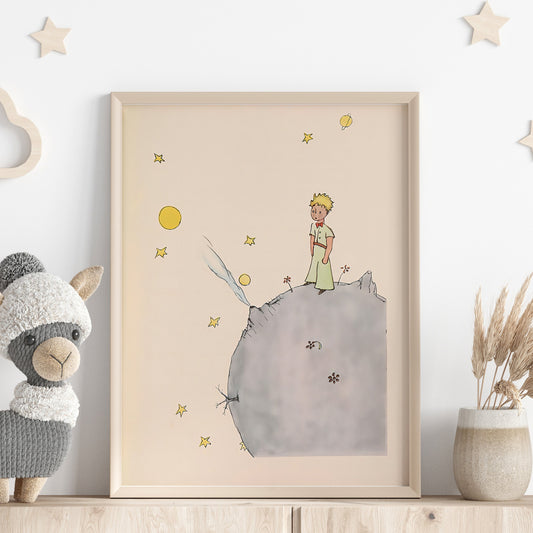 Den Lille Prinsen, retro illustration för barnrummet.