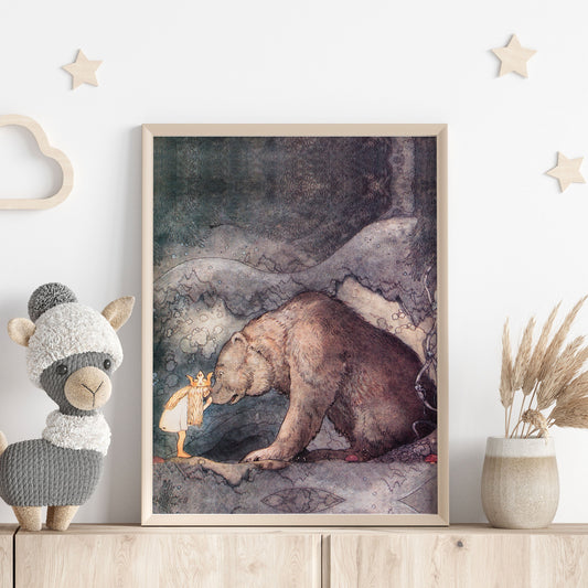 Klassisk John Bauer poster, stackars lilla Basse.
