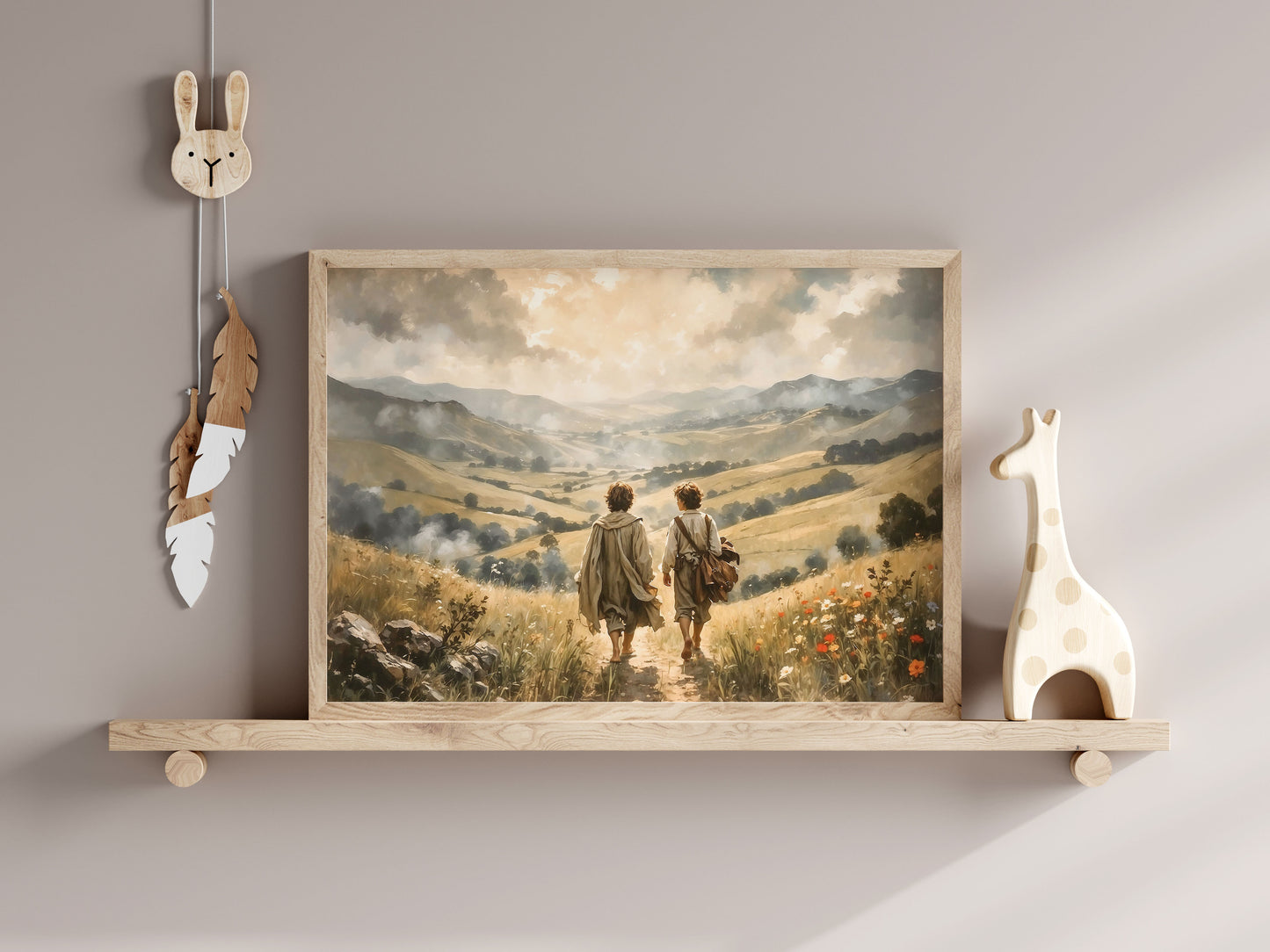 Unik Sagan om Ringen inspirerad Poster. Frodo och Sam lämnar Fylke.