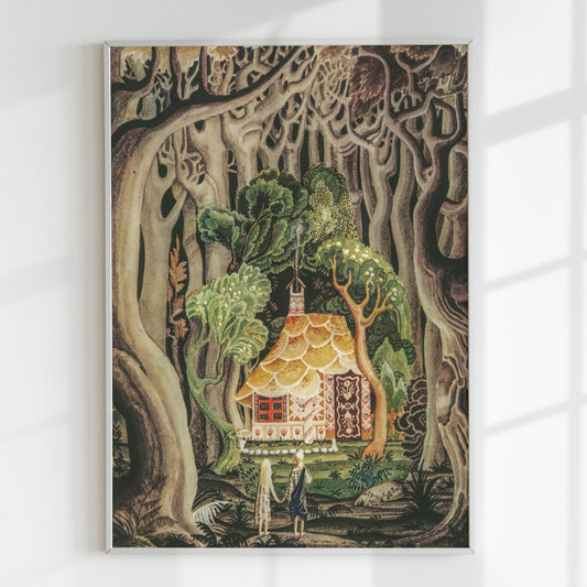 Vintage poster för barnrummet, Hans och Greta av Kay Nielsen.