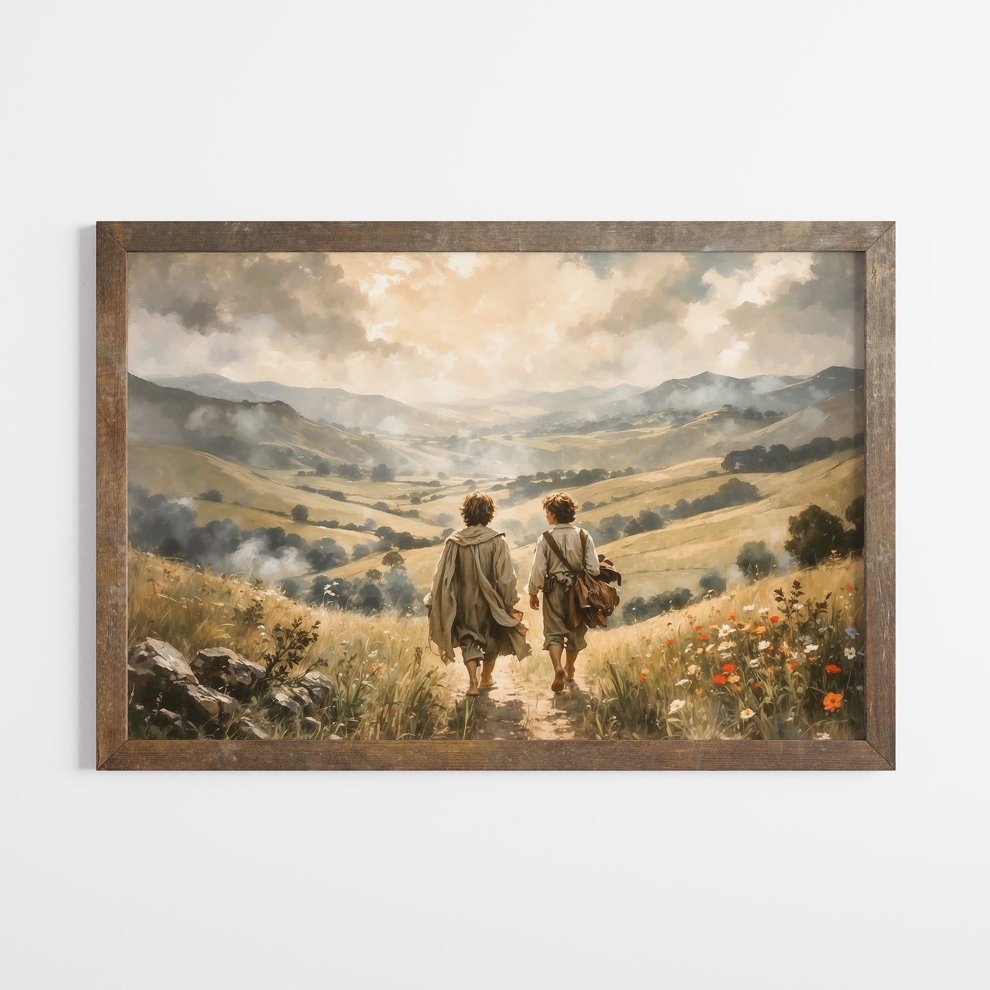 Unik Sagan om Ringen inspirerad Poster. Frodo och Sam lämnar Fylke.